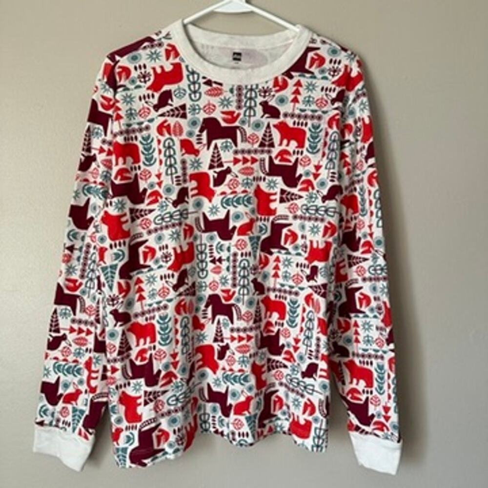 Tea Collection Unisex LARGE Scandinavian Animals Goodnight Pajama Top Sleepwear